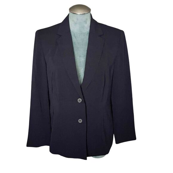 Women's Norton McNaughton Lined Two-Button Blazer Quiet Luxury Black Size 10 NWT - Picture 1 of 6